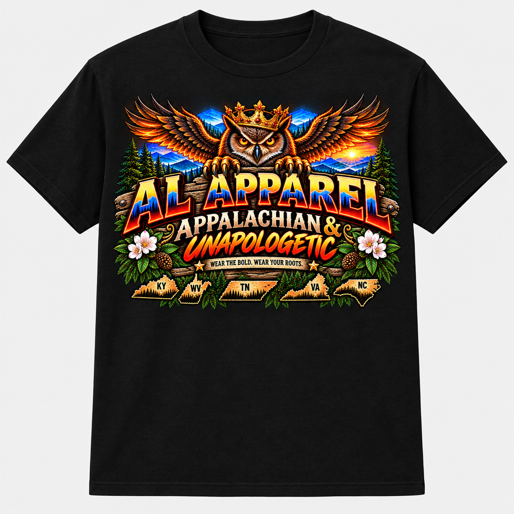 Appalachian & Unapologetic Owl T-Shirt - Black