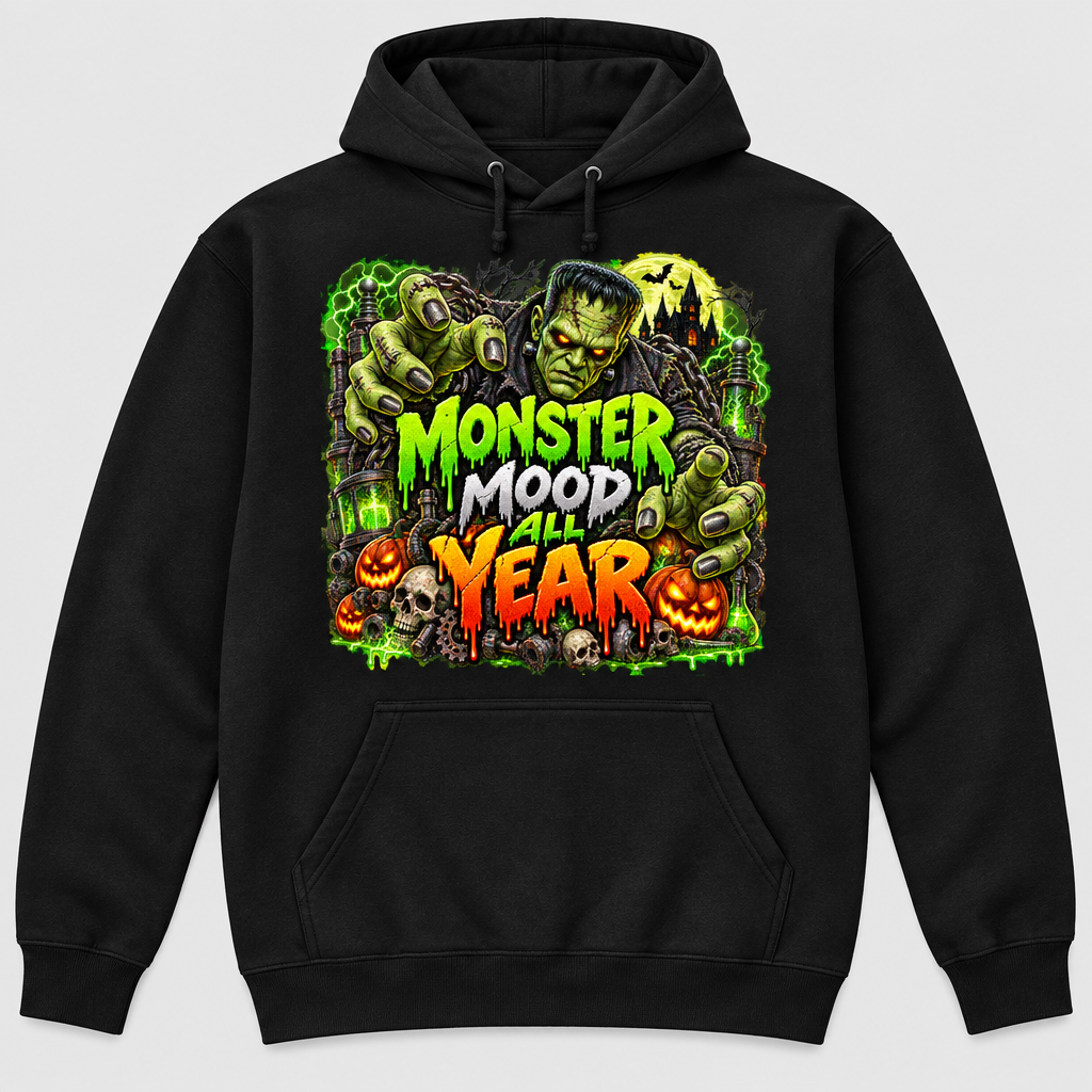 Black Monster Mood hoodie mockup