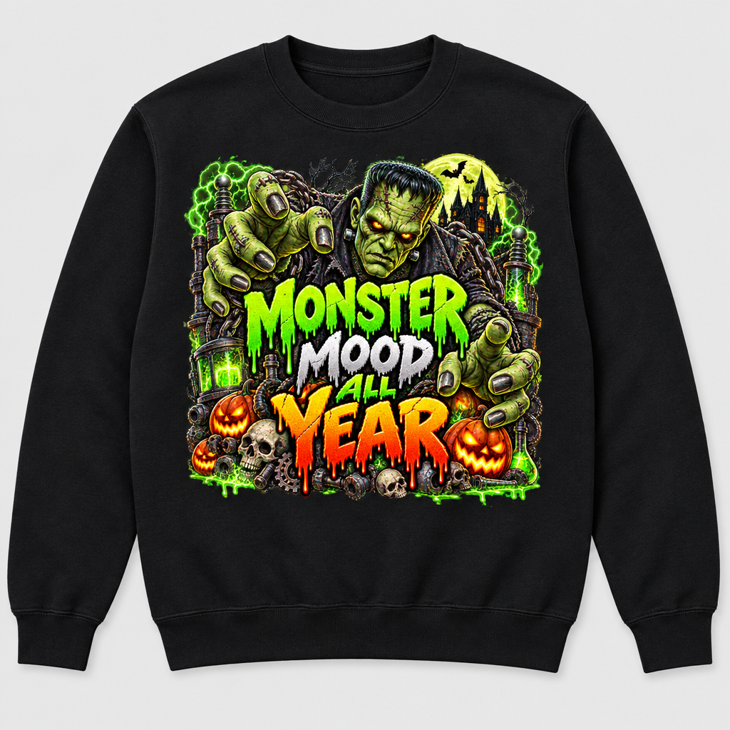 Black Monster Mood sweatshirt mockup