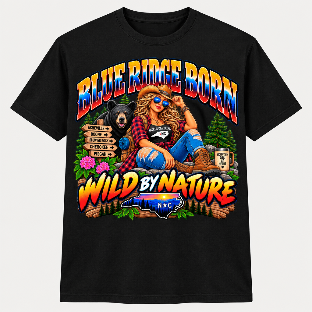 Blue Ridge Born Wild by Nature T-Shirt - Blonde - Black