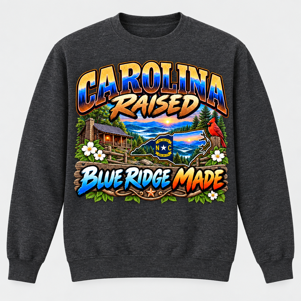 Carolina Raised Blue Ridge Made Sweatshirt - Charcoal Heather