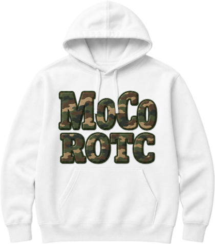 MoCo ROTC Camouflage Puff-Style Hoodie – White