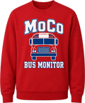 MoCo Bus Monitor Crew Neck Sweatshirt – Red