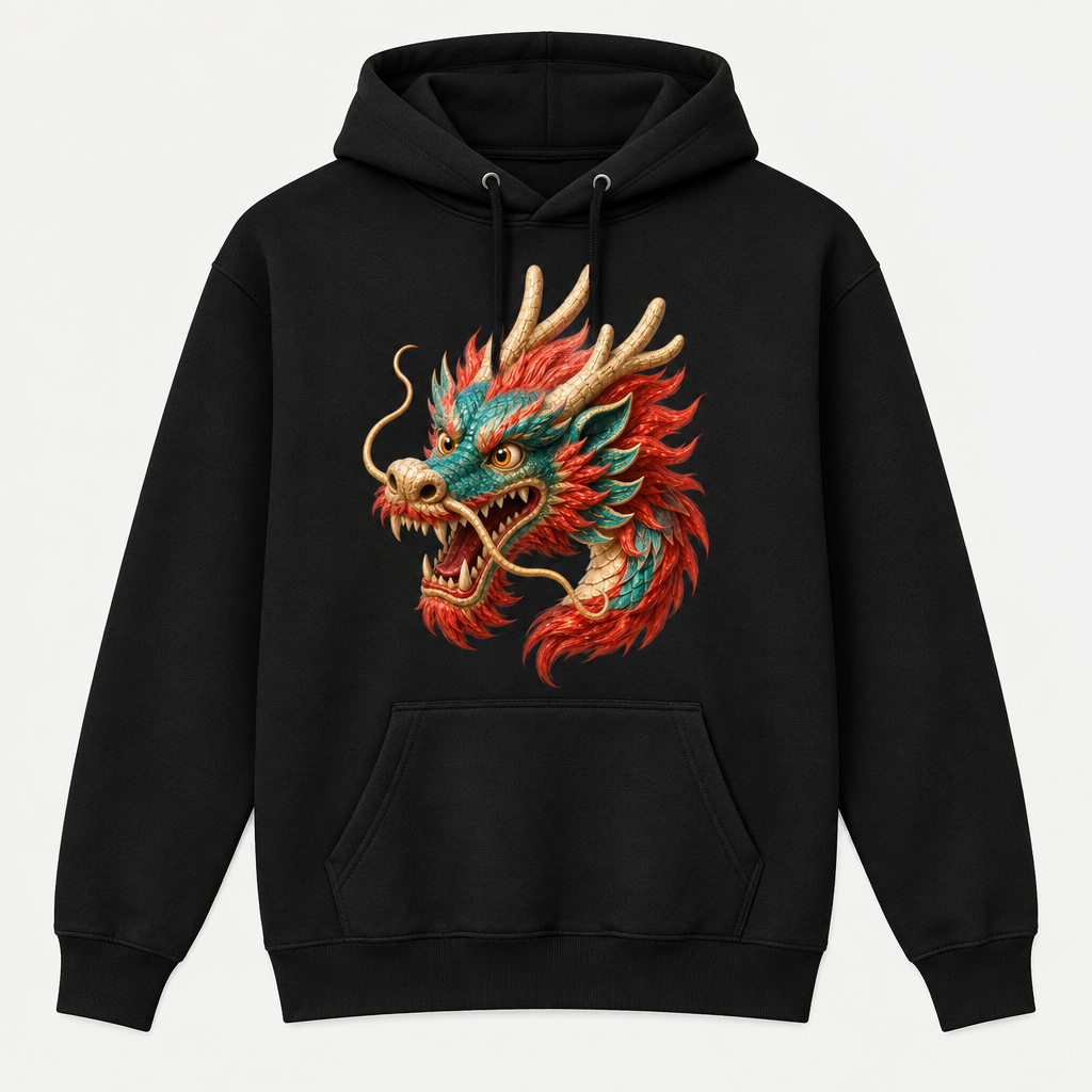 Dragon Head black hoodie mockup