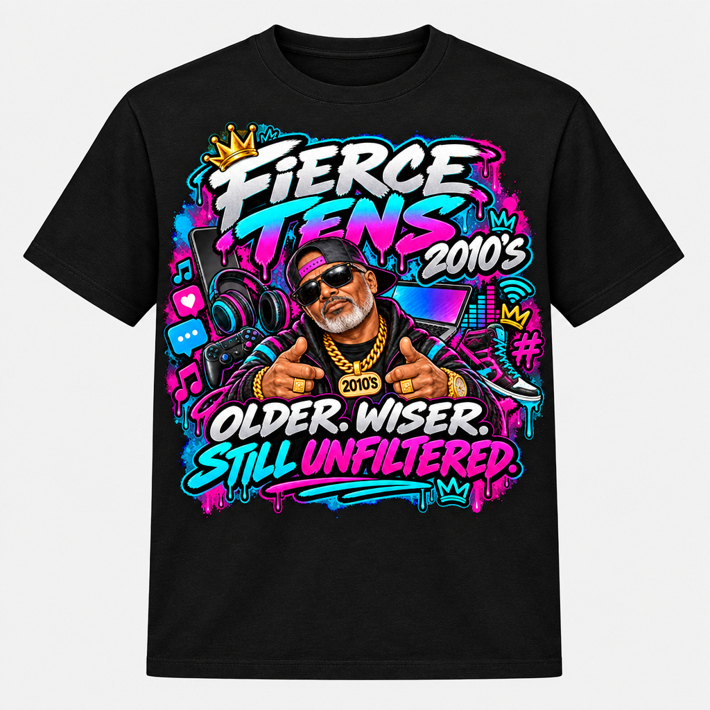 Fierce Tens Older Wiser Still Unfiltered T-Shirt - Man - Black