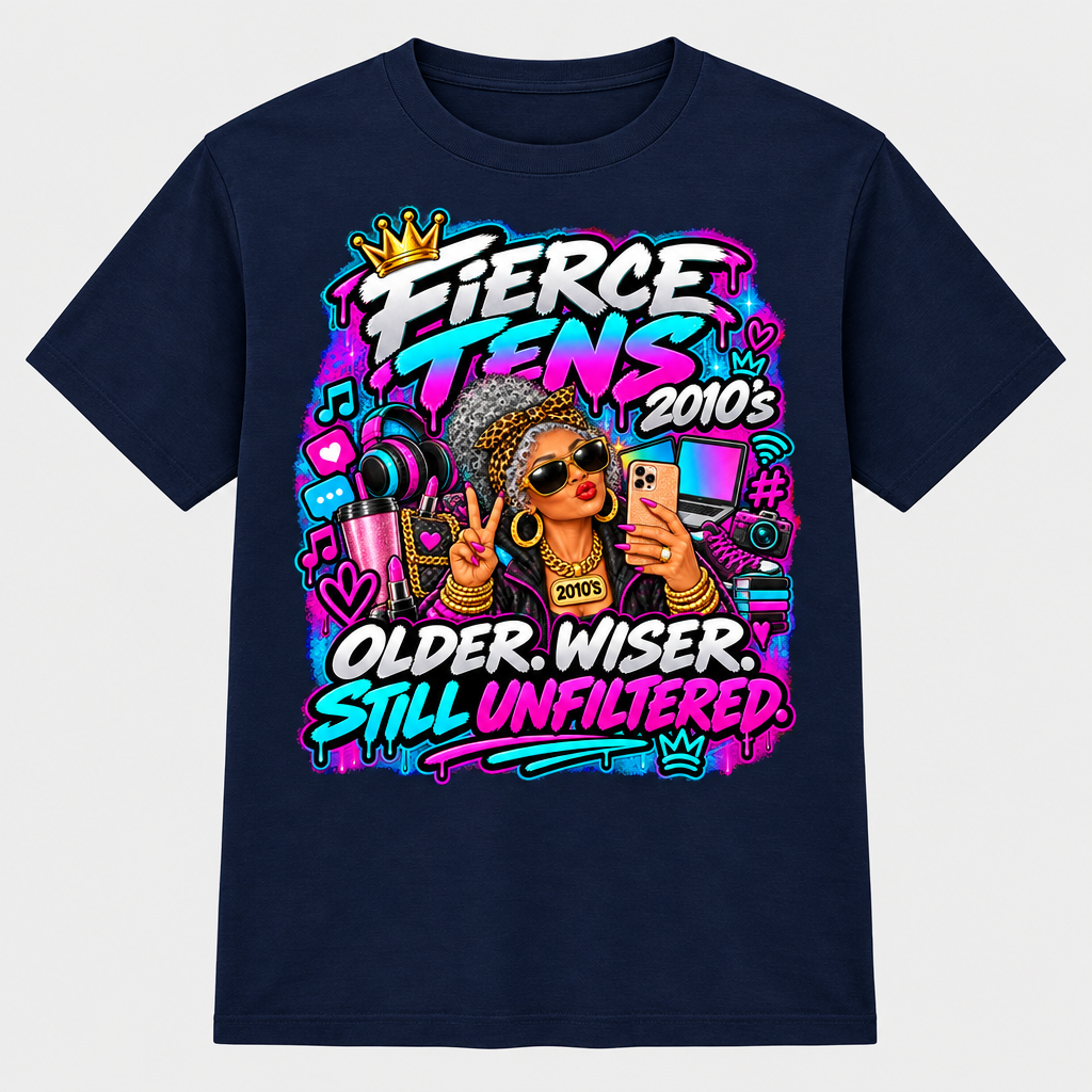 Fierce Tens Older Wiser Still Unfiltered T-Shirt - Woman - Navy