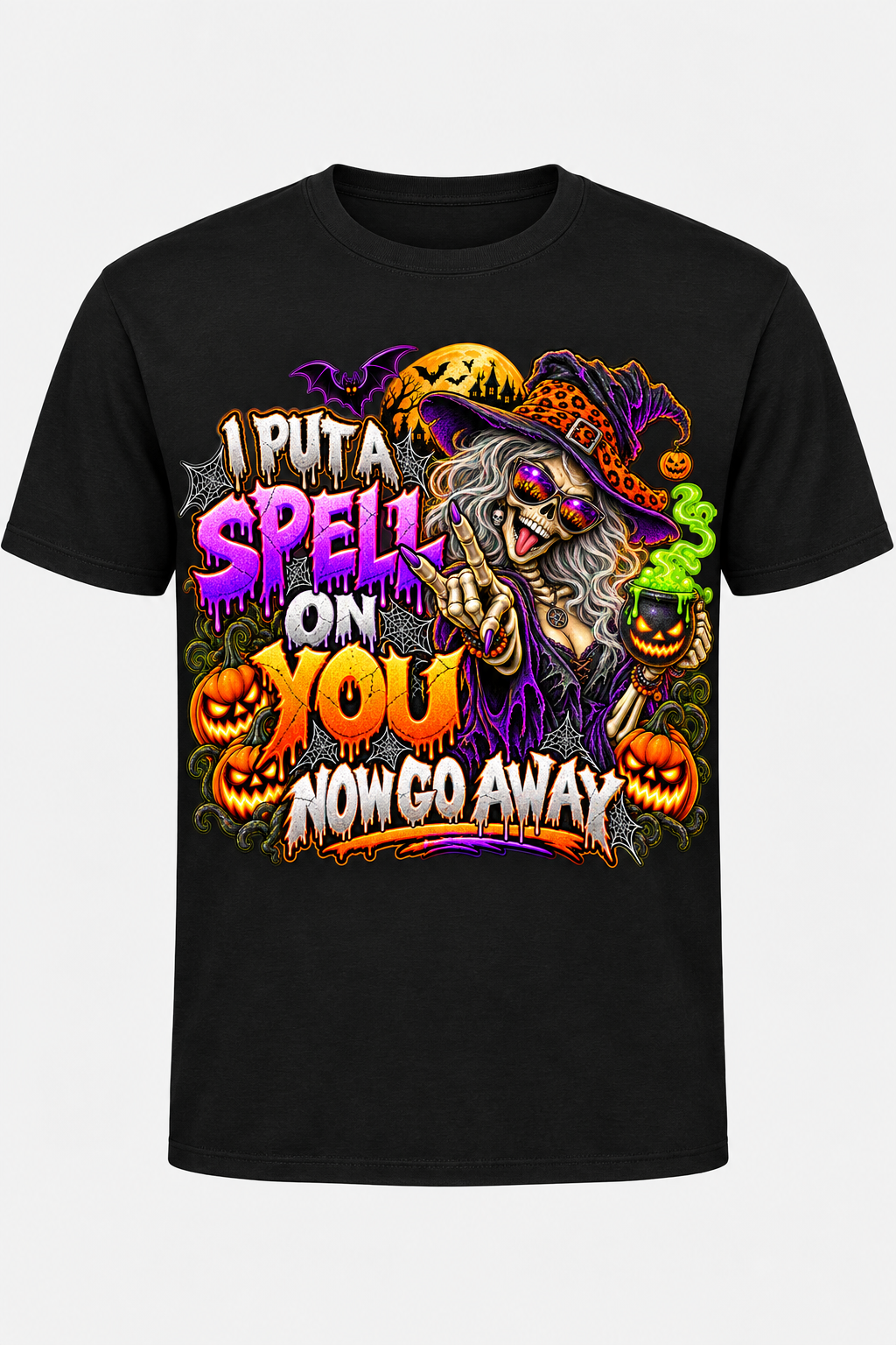 I Put a Spell on You black T-shirt mockup