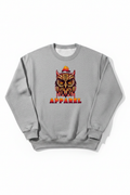 AL APPAREL tribal owl graphic on grey crewneck sweatshirt