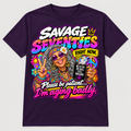 Savage Seventies Right Now T-Shirt in dark purple