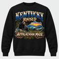 Kentucky Raised Appalachian Made black crewneck sweatshirt