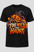 Too Wild to Haunt Halloween T-shirt mockup on black