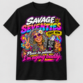 Savage Seventies Right Now T-Shirt in black