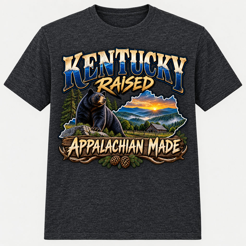 Kentucky Raised Appalachian Made T-Shirt - Charcoal Heather