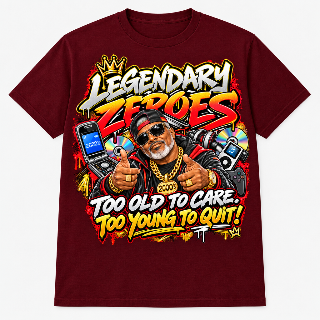 Legendary Zeroes Too Old To Care T-Shirt - Man - Burgundy