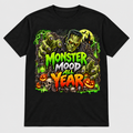 Monster Mood All Year black T-shirt mockup