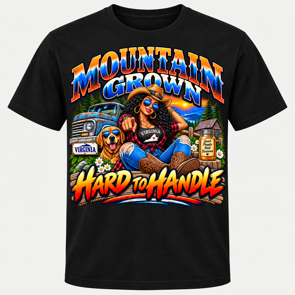 Mountain Grown Hard to Handle T-Shirt - Black