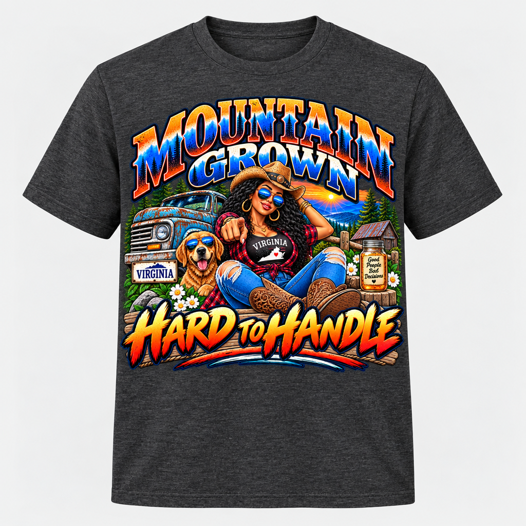 Mountain Grown Hard to Handle T-Shirt - Charcoal Heather