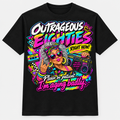 Outrageous Eighties Right Now T-Shirt - Boombox - Black