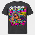 Outrageous Eighties Right Now T-Shirt - Boombox - Dark Charcoal
