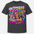 Outrageous Eighties Right Now T-Shirt - Peace Sign - Dark Charcoal