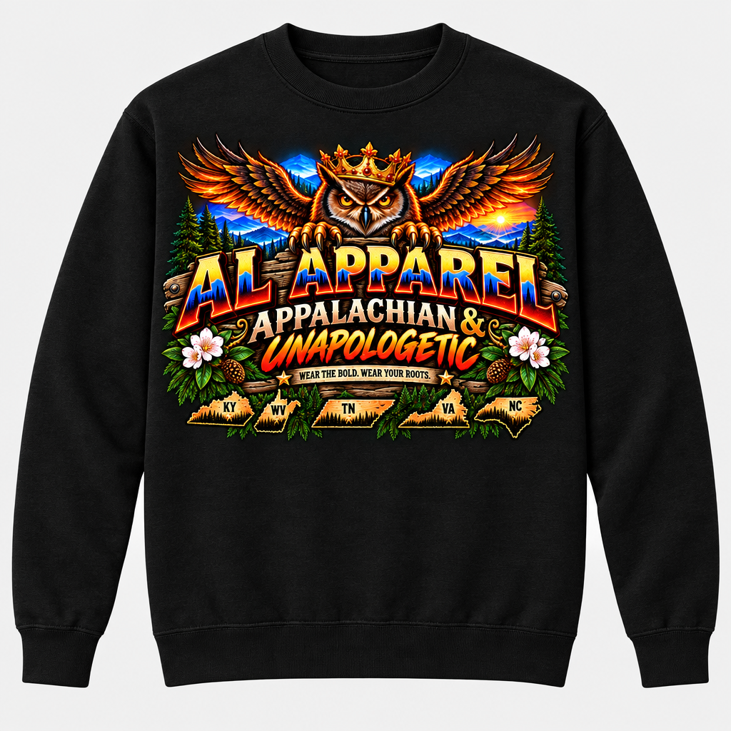 Appalachian & Unapologetic Owl Sweatshirt - Black