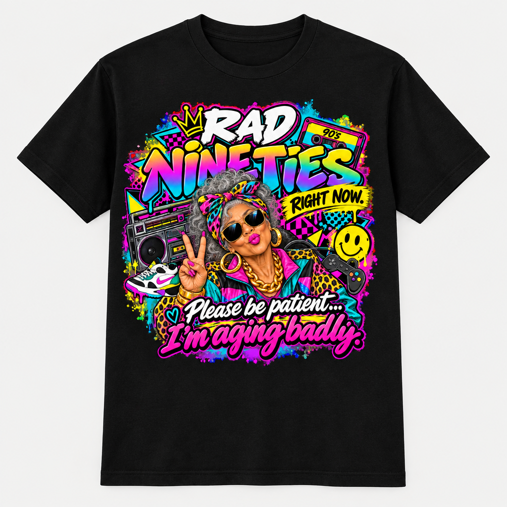 Rad Nineties Right Now T-Shirt - Black