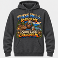 These Hills Raised Me Good Luck Changing Me Hoodie - Charcoal Heather