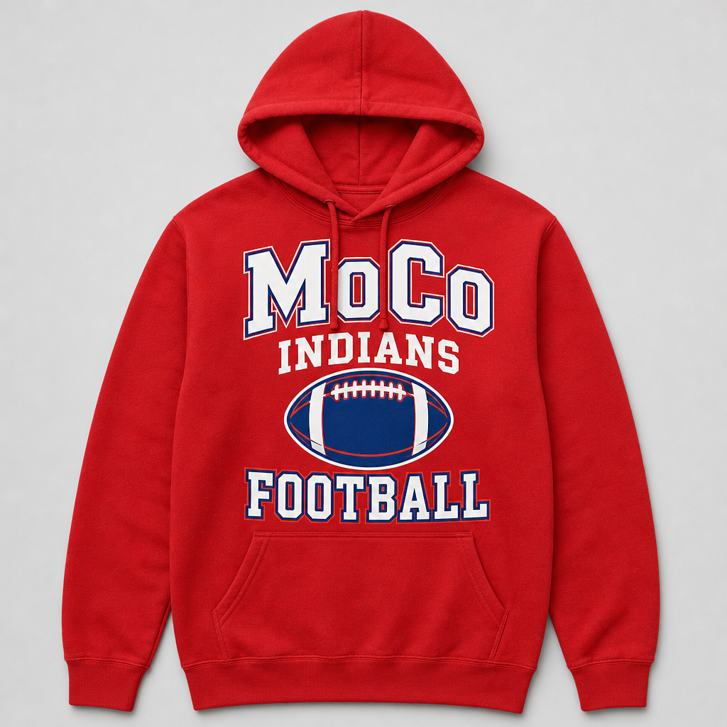 Red MoCo Indians Football hoodie