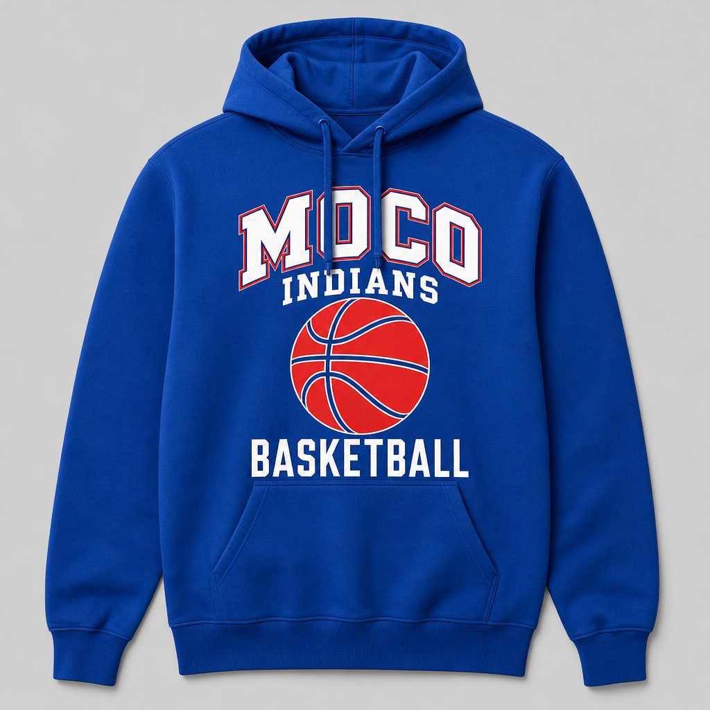 Royal Blue MoCo Indians Basketball hoodie