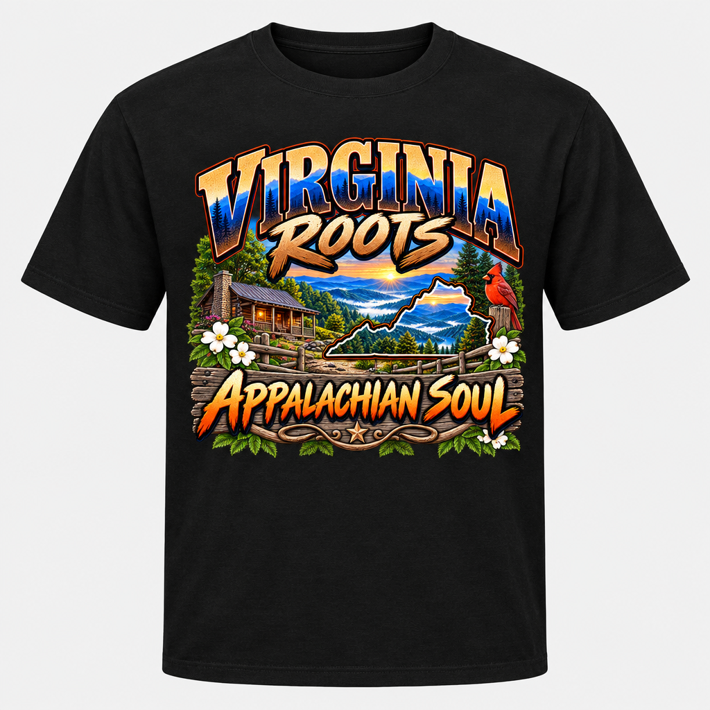 Virginia Roots Appalachian Soul T-Shirt - Black