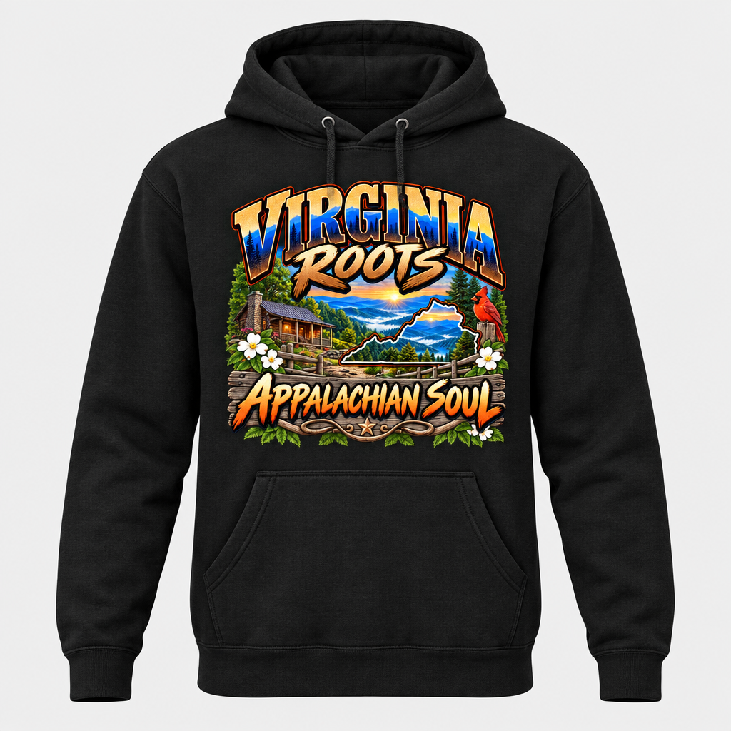 Virginia Roots Appalachian Soul Hoodie - Black