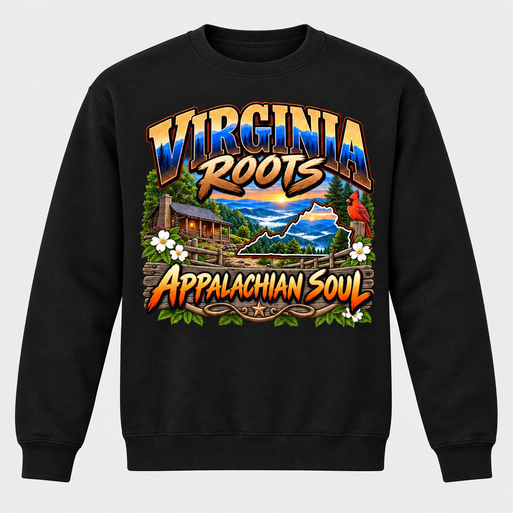 Virginia Roots Appalachian Soul Sweatshirt - Black