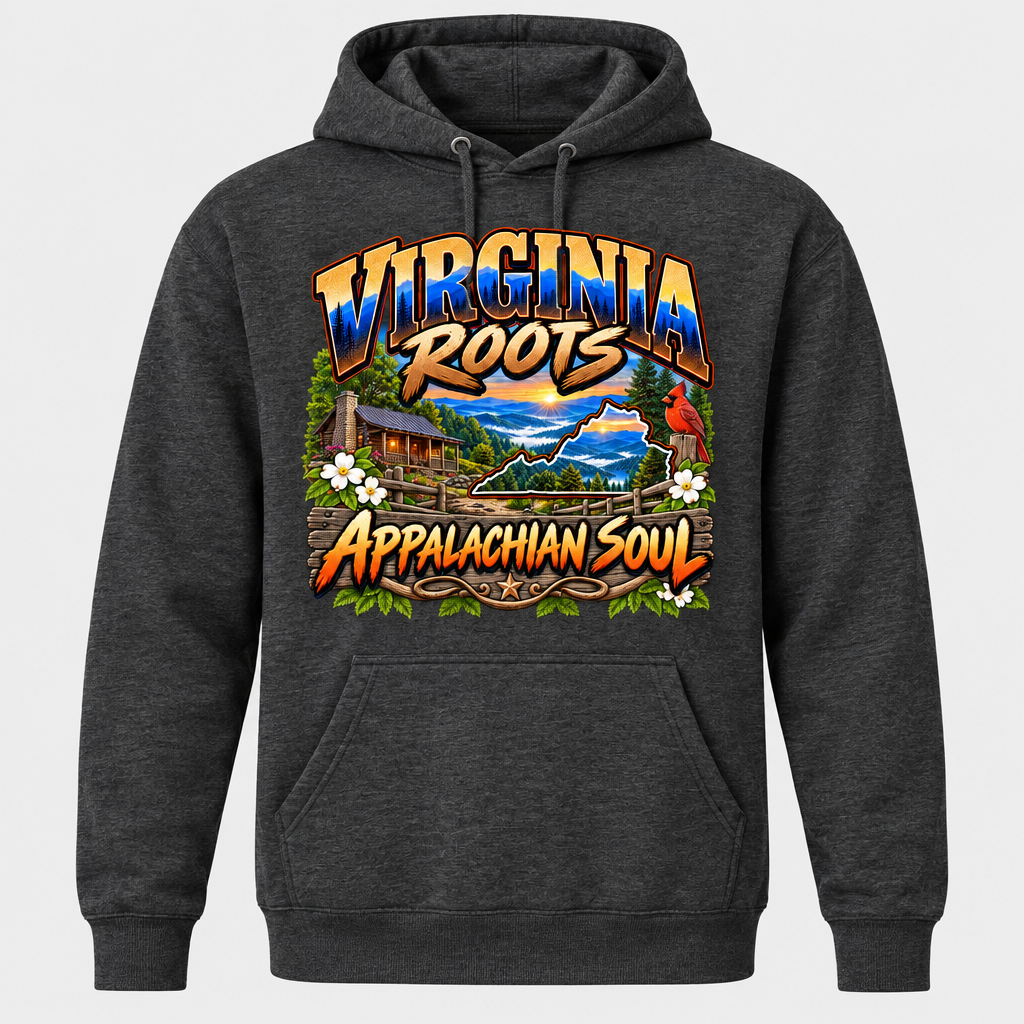 Virginia Roots Appalachian Soul Hoodie - Charcoal Heather