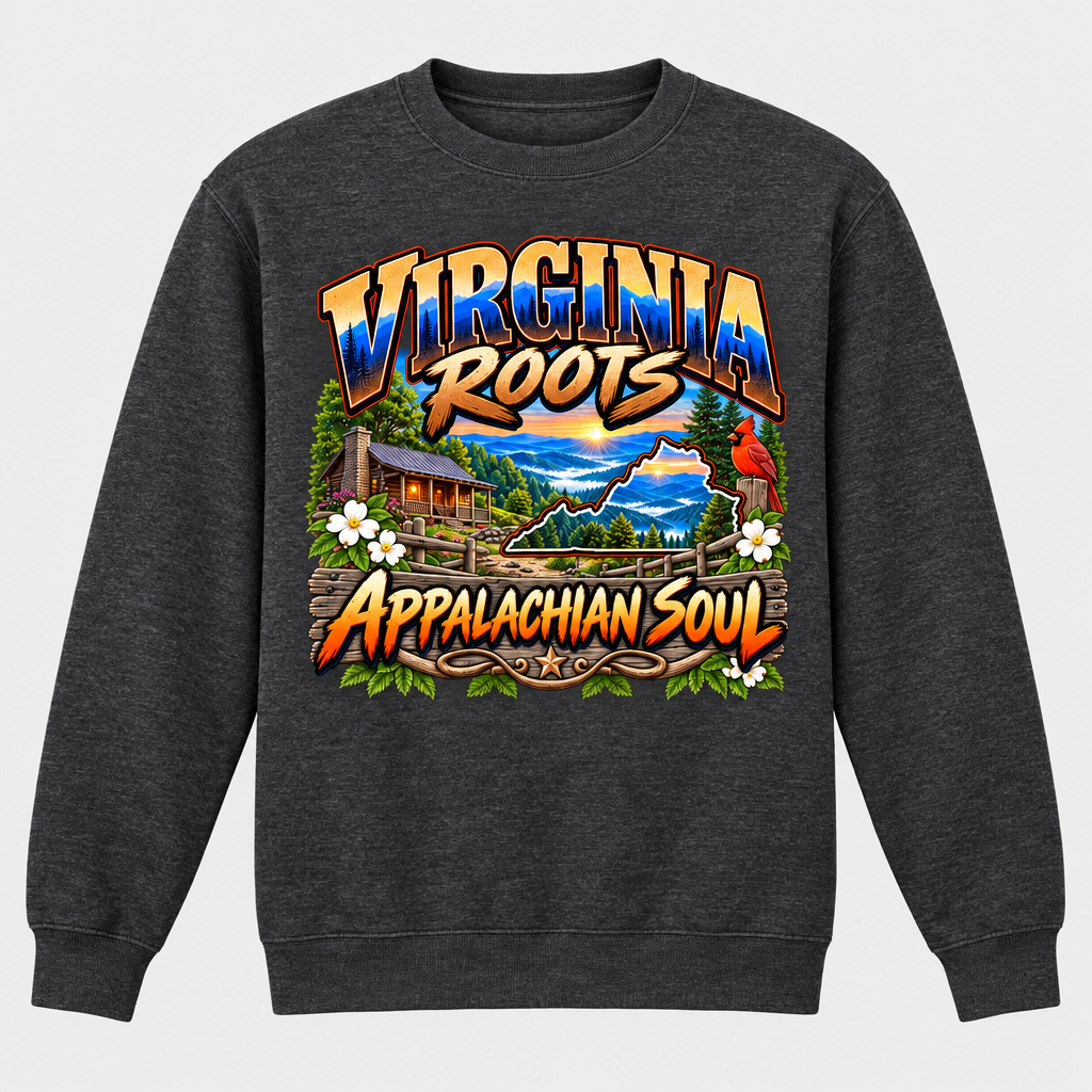 Virginia Roots Appalachian Soul Sweatshirt - Charcoal Heather