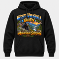 West Virginia Born Mountain Strong Hoodie - Black