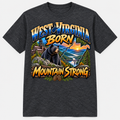 West Virginia Born Mountain Strong T-Shirt - Charcoal Heather