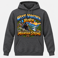 West Virginia Born Mountain Strong Hoodie - Charcoal Heather